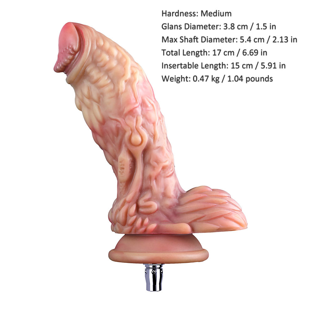 6.69-inch Dual Density Silicone Fantasy Dragon Dildo Attachment for Lustti Sex Machines