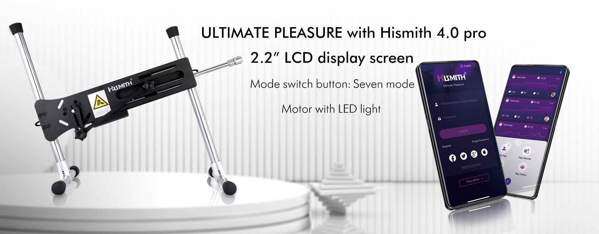 Hismith 4.0 Sex Machine with App Control and LED Light