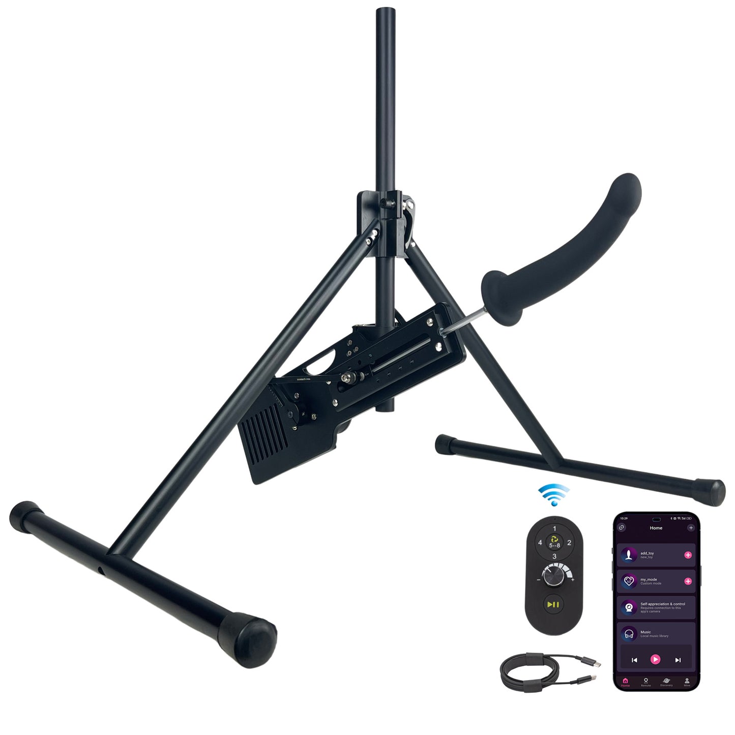 Roussan Sex Machine Black Evil - Professional (App/Wired/Wireless Control)