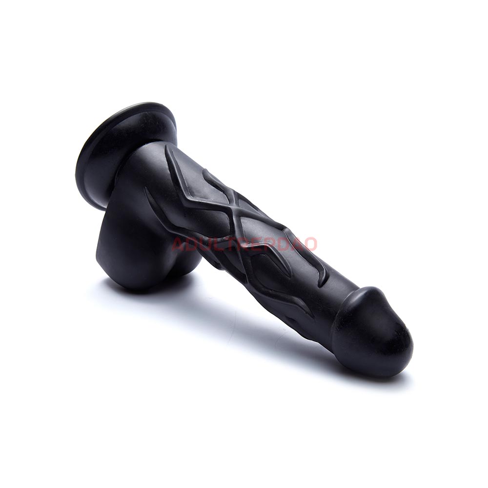 8.86-inch Black Big Dildo Attachment for Lustti Sex Machines, w/ Bulging Veins