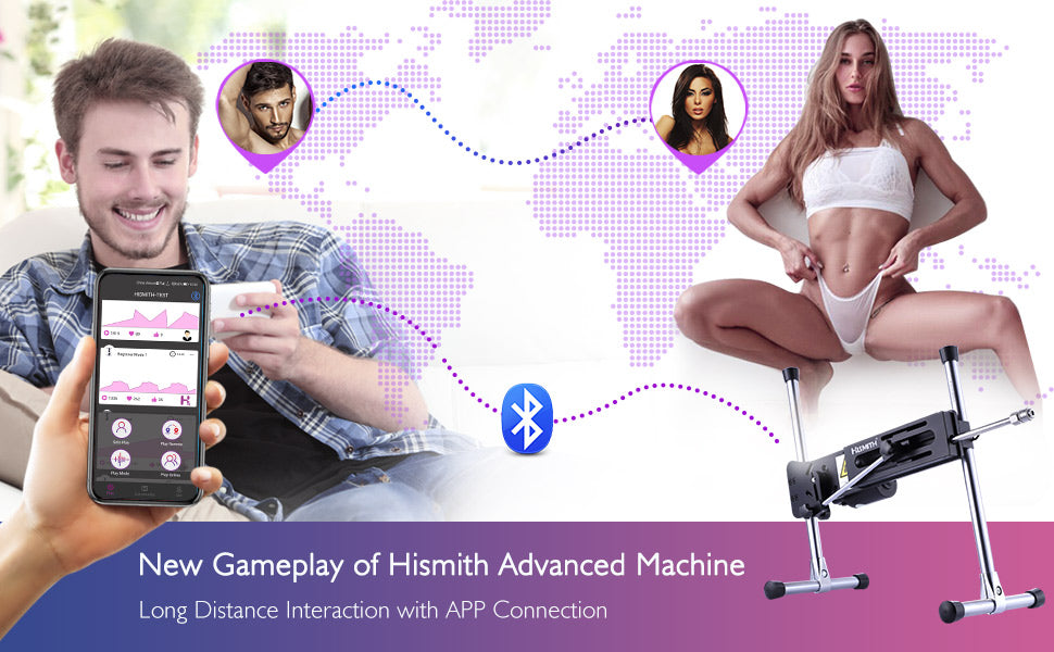 Hismith App Controlled Sex Machine with Remote/Speed Dial Control, 100-Watt Motor, KlicLok System