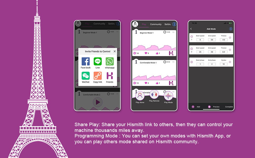 Hismith App Controllable Sex Machine with Wireless Remote/Speed Dial Control, 100-Watt Motor, KlicLok System