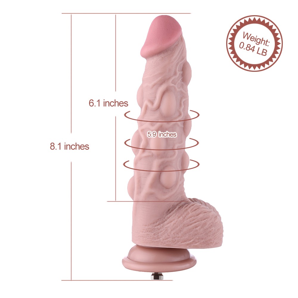 8.1" G-Spot Stimulate Cock Bumps Silicone Dildo for Hismith Sex Machines