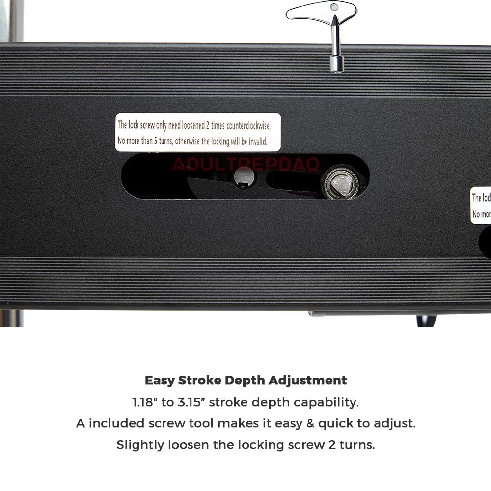 Lustti Double-Ended Sex Machine Mini FM18 - Stroke Depth Adjustment