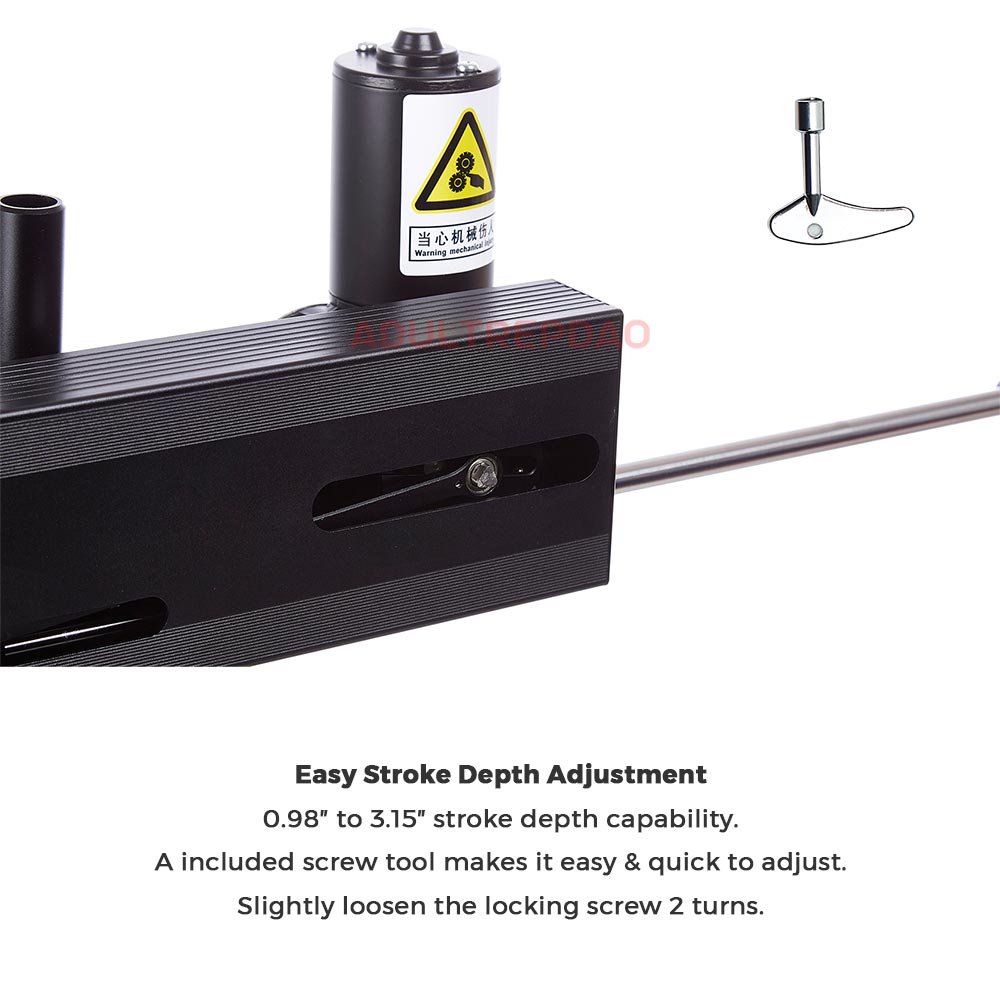 Lustti Double-Ended Sex Machine FM19 - Stroke Depth Adjustment
