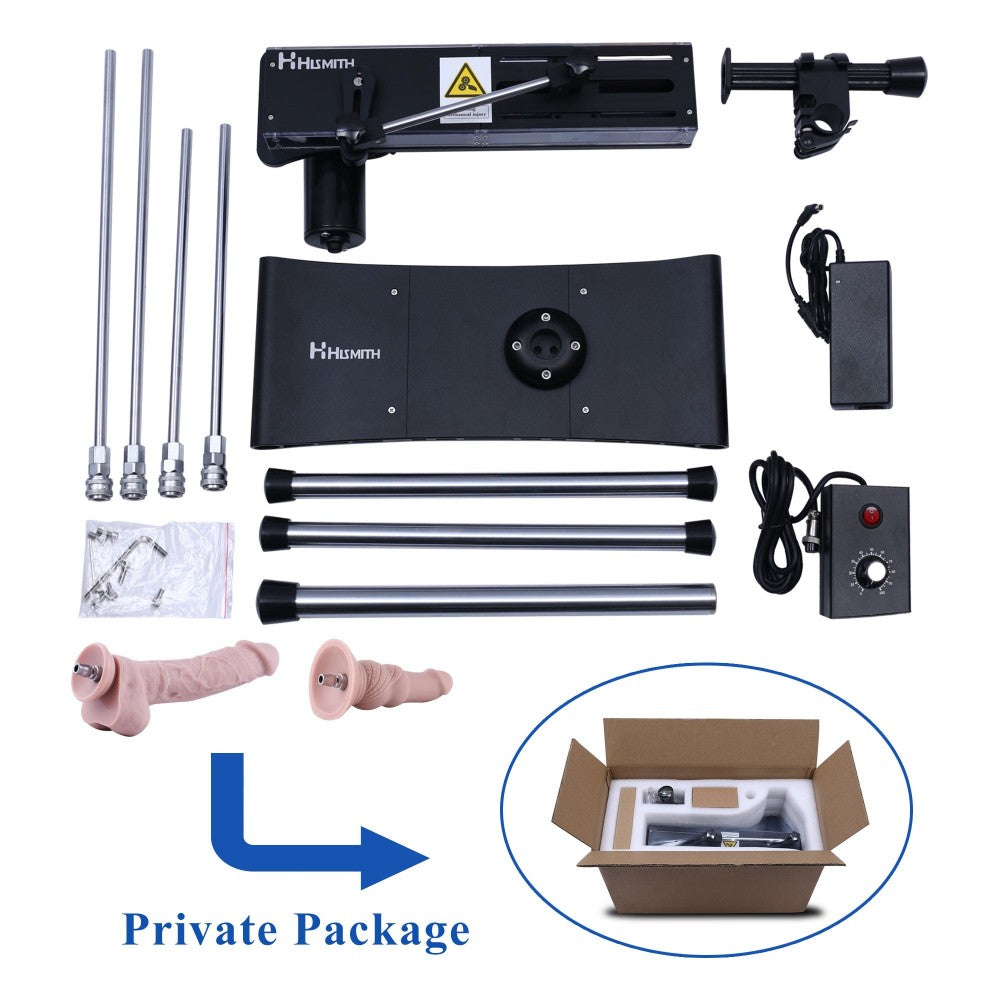 Hismith Dual-Ended Double Penetration Sex Machine with 100-Watt Motor, KlicLok System