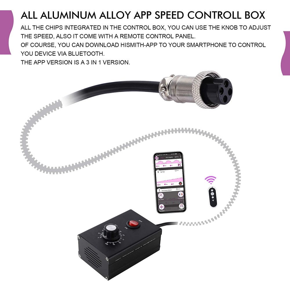 Hismith Dual-Ended Double Penetration Sex Machine with 100-Watt Motor, KlicLok System