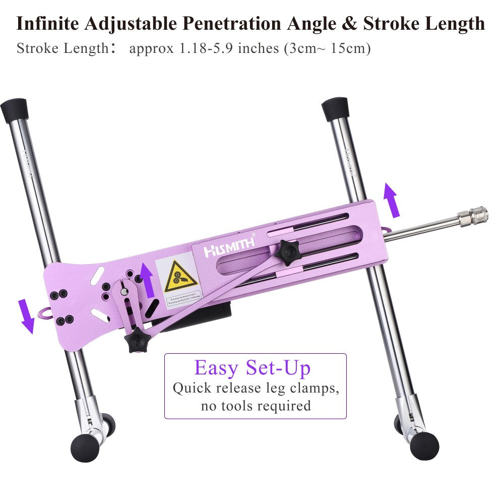 Hismith App Controllable Sex Machine with Wireless Remote/Speed Dial Control, 100-Watt Motor, KlicLok System