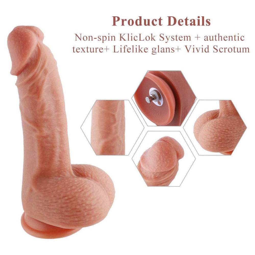 8.6" Vibrating Double Layered Silicone Dildo for Hismith Sex Machines