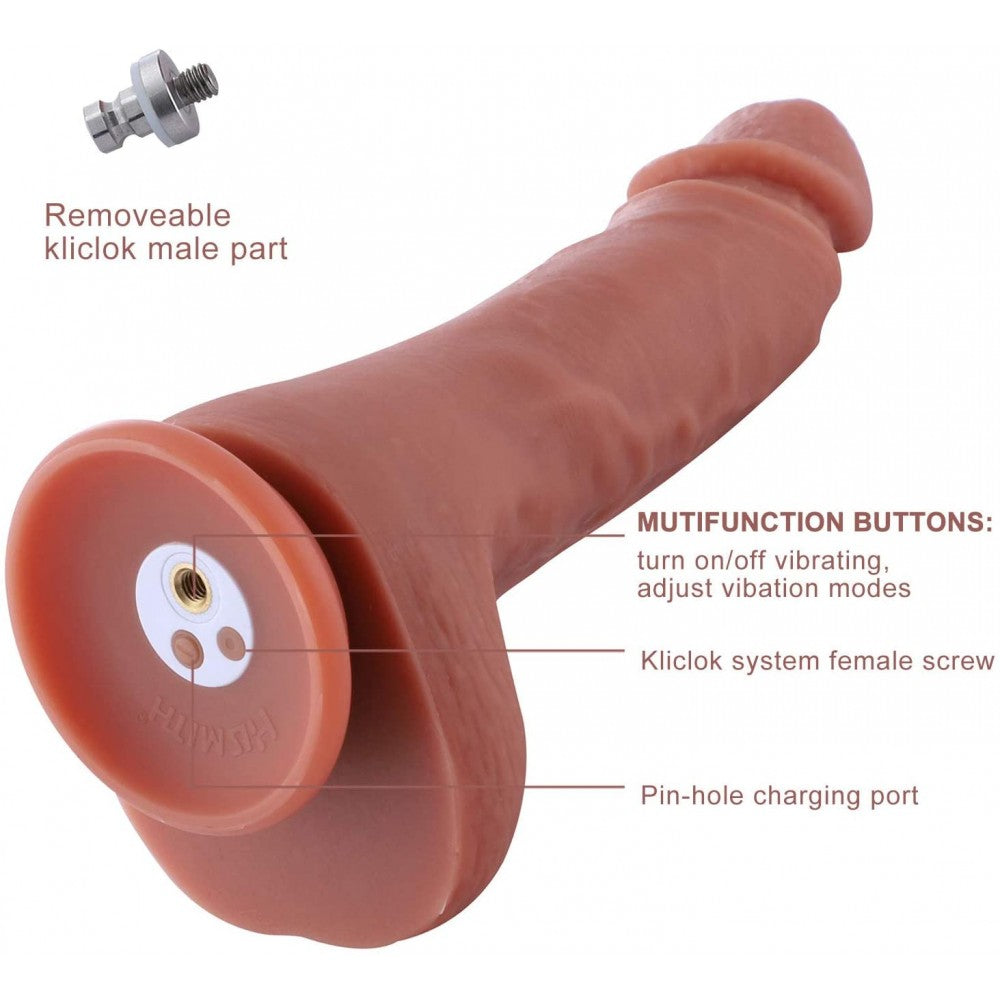 8.6" Vibrating Double Layered Silicone Dildo for Hismith Sex Machines