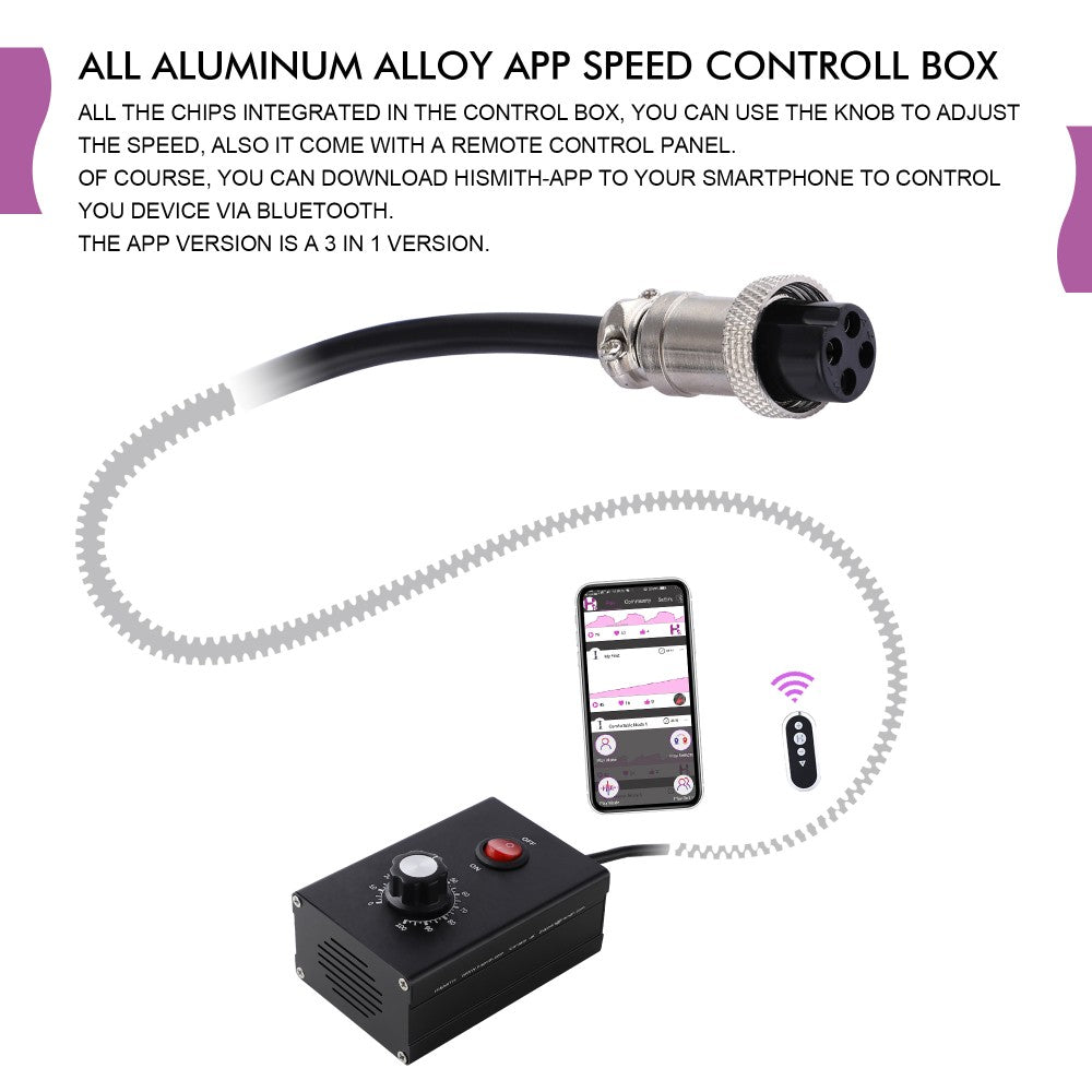 Hismith Table Top 2.0 Pro Sex Machine with APP/Remote/Wired Control, 100-Watt Motor, KlicLok System