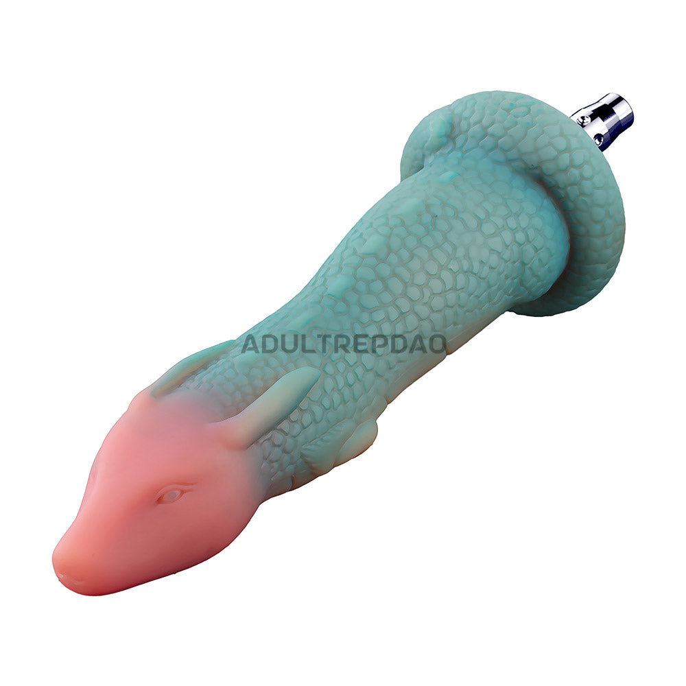 7.87-inch Dual Density Silicone Fantasy Lizard Shaped Dildo Attachment for Lustti Sex Machines