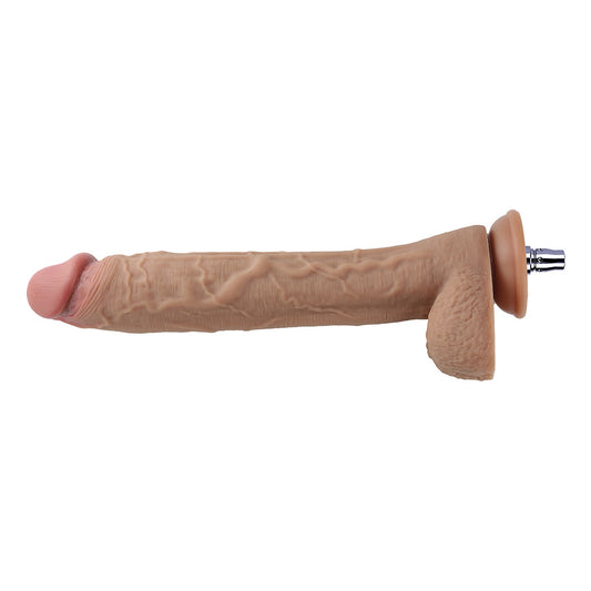 12.01-inch Dual Density Silicone Long & Girthy & Veined Dildo Attachment for Lustti Sex Machines