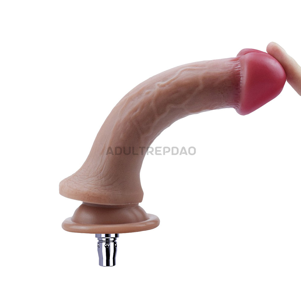 7.09-inch Dual Density Silicone Realistic Mushroom Head Dildo for Lustti Sex Machines