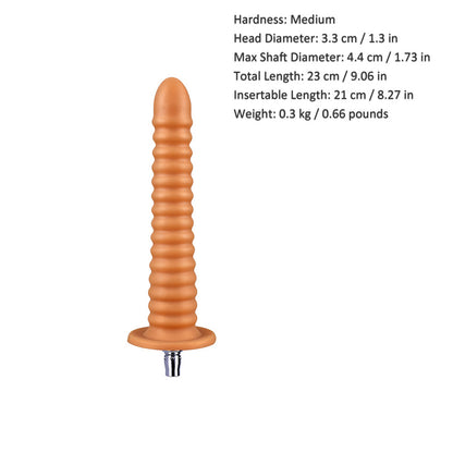 13.19-inch Dual Density Silicone Super Long Spiral Texture Butt Plug for Lustti Sex Machines