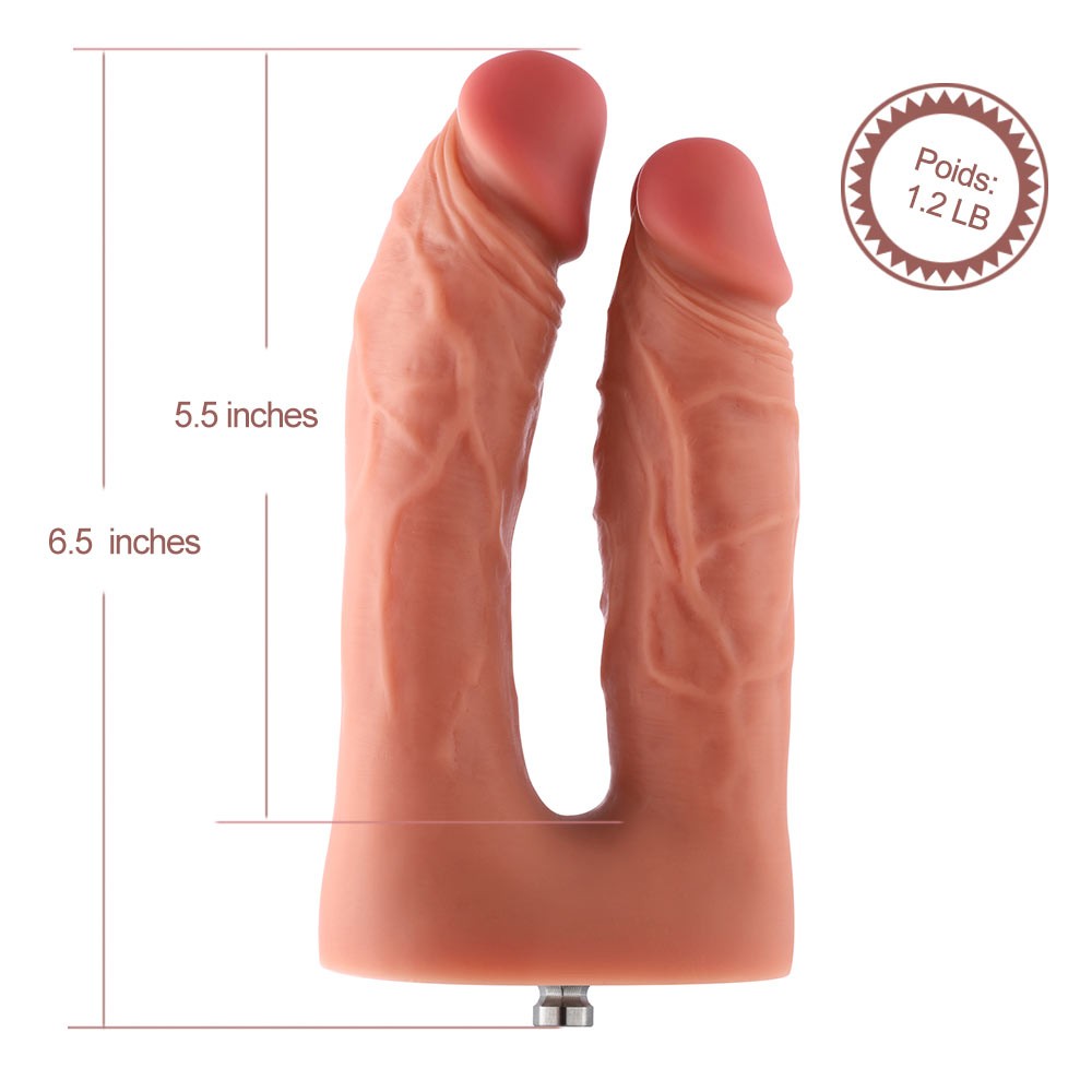 6.5" Realistic Double Penetrator Silicone Dildo for Hismith Sex Machines