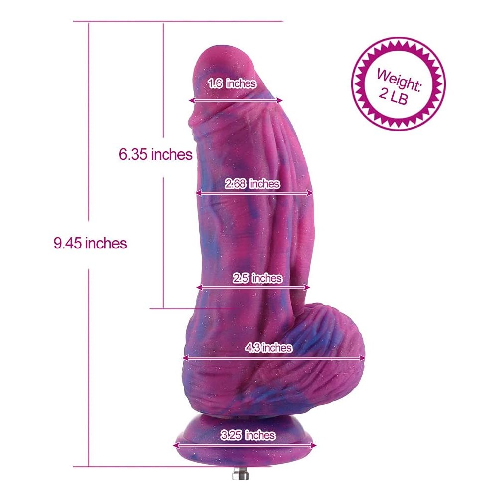 9.45'' Slightly Curved Fantasy Silicone Dildo Attachment for Hismith Sex Machines