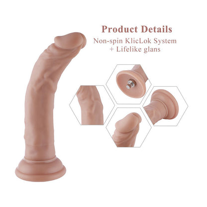 7" Slim Bendable Silicone Dildo Attachment for Hismith Sex Machines