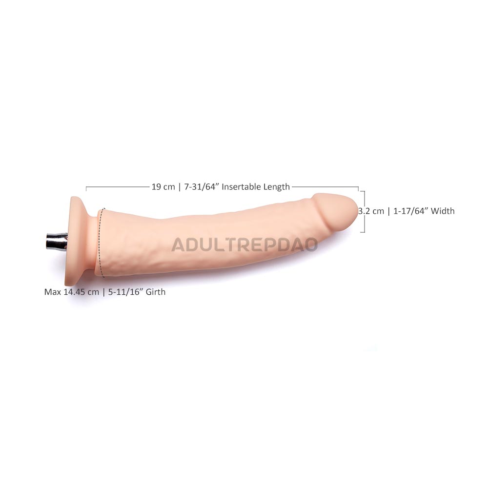 8.07-inch Slightly Curved Firm Silicone Dildo Attachment for Lustti Sex Machines