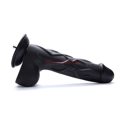 8.86-inch Black Big Dildo Attachment for Lustti Sex Machines, w/ Bulging Veins