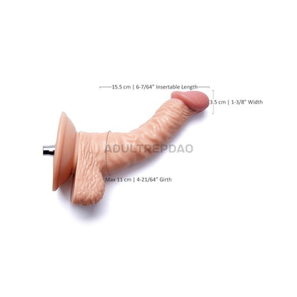 6.89-inch Realistic Look Curved G-spot Dildo Attachment for Lustti Sex Machines