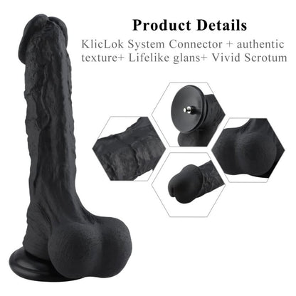 12.4" Black Super Huge Silicone Dildo Attachment for Hismith Sex Machines