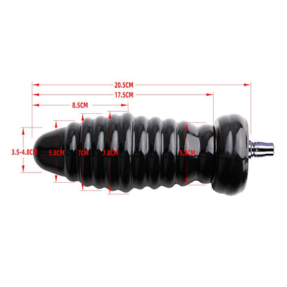 8.07-inch Anal Stretching Ribbed Butt Plug Attachment for Lustti Sex Machines