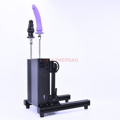 Lustti Double-Sided Double Penetration Sex Machine FM07 with 200-Watt Motor, Anti-Rotation Connecting System