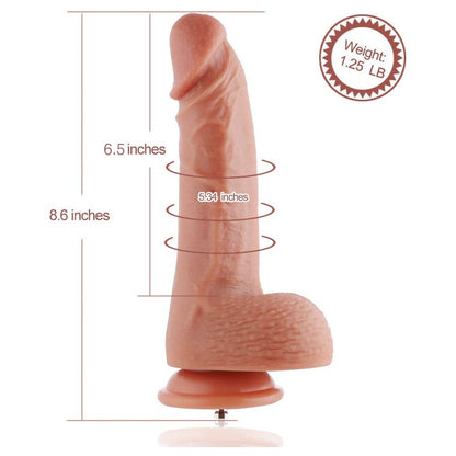 8.6" Vibrating Double Layered Silicone Dildo for Hismith Sex Machines