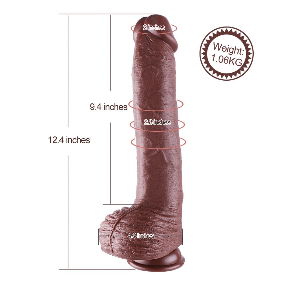 12.4" Monstrous PVC Dildo Attachment for Hismith Sex Machines